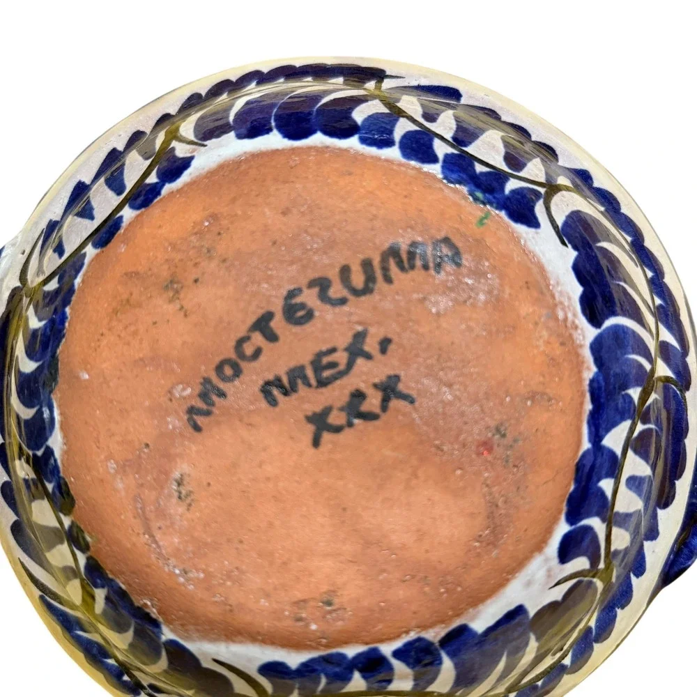 Moctezuma Mexican Folk Art Pottery Sunflower Calla Lily Bowl and Lidded Dish Set